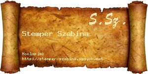 Stemper Szabina névjegykártya